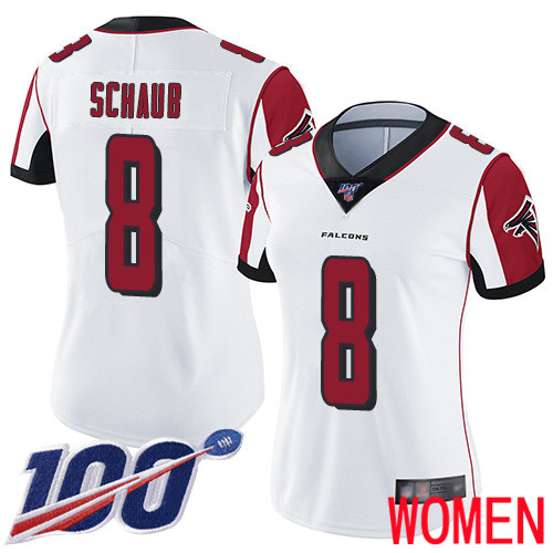 Atlanta Falcons Limited White Women Matt Schaub Road Jersey NFL Football #8 100th Season Vapor Untouchable->women nfl jersey->Women Jersey